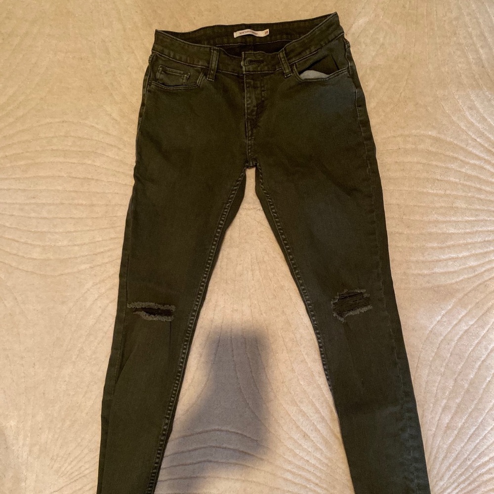 Levi’s Army Green Super Skinny Straight Jeans